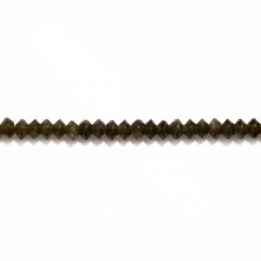 Obsidienne rondelle boulier 2x3mm sur fil 39cm
