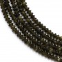 Obsidienne rondelle boulier 2x3mm sur fil 39cm