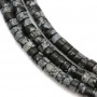 Obsidienne flocon de neige,en forme de rondelle 2x4.5mm x 39cm