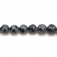 Obsidienne flocon de neige ronde 8mm x 10pcs