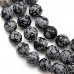 Snowflake obsidian round 8mm x 40cm