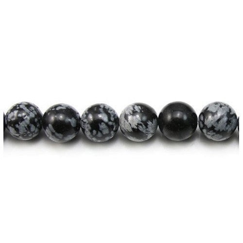 Snowflake obsidian round 6mm x 20pcs