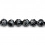 Obsidienne flocon de neige ronde 4mm x 40cm