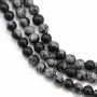 Obsidienne flocon de neige ronde 4mm x 40cm