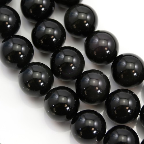 Obsidian round 16mm x 40cm