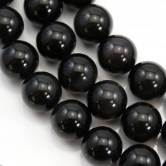 Obsidian round 16mm x 40cm