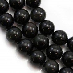 Obsidian round 14mm x 40cm