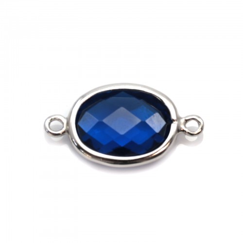 Spacer sterling silver 925  and  zirconium sapphire 9.5x17.5mm x 1pc