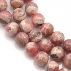 Rhodochrosite, in round shape, in size of 10mm x 38cm