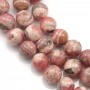 Rhodochrosite, in round shape, in size of 10mm x 38cm