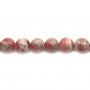 Rhodochrosite, de forme ronde 10mm x 38cm