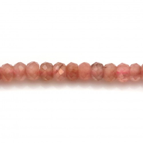 Rhodochrosite rondelle facette 2x3mm x 40cm