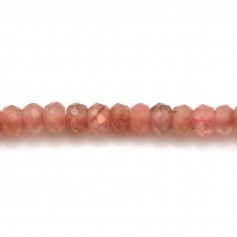 Rhodochrosite rondelle facette 2x3mm x 40cm