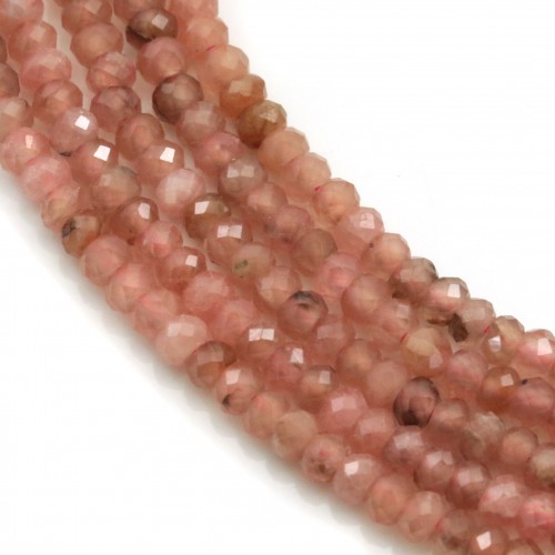 Rhodochrosit Rondell Facette 2x3mm x 39cm