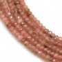 Rhodochrosite rondelle facette 2x3mm x 40cm
