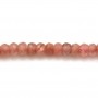 Rhodochrosite faceted rondelle 2x3mm x 40cm