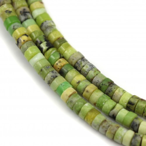 Chrysoprase de forme rondelle 2x4.5mm x 40cm