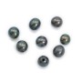 Perles de culture d'eau douce, semi-percée, bleue foncée, ronde,4-4.5mm  x 2pcs