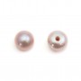 Perles de culture d'eau douce, semi-percée, mauve, bouton, 4-4.5mm x 4pcs