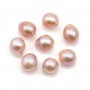 Perle de culture d'eau douce semi-percé, ovale mauve, 9-9.5mm  x 1pc