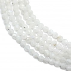 Pierre de lune en forme de rondelle facetté, de taille 3mm x 39cm