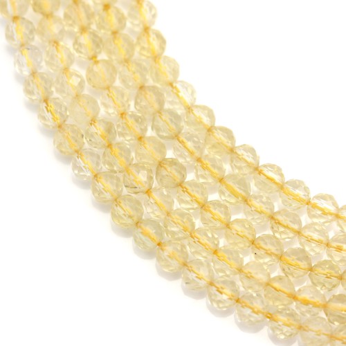 Citrino, redondo facetado, 4mm x 39cm