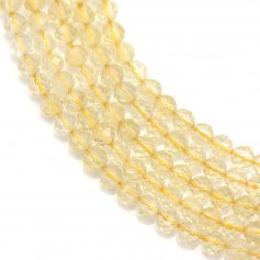 Citrine rond facette 4mm x 40cm