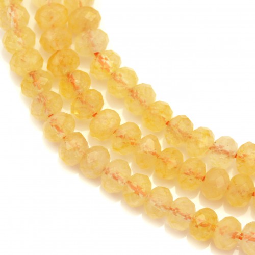 Citrine, faceted roundel, 4x6mm x 40cm