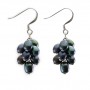 Earring  silver 925 black pearl freshwater in grape shape x 2pcs