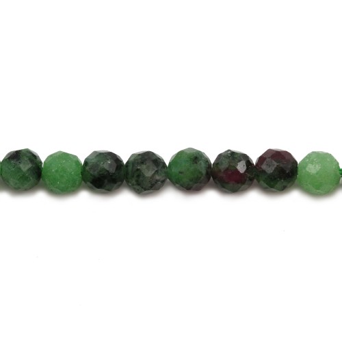 Ruby Zoisite Rond Facette 4mm x 10 pcs