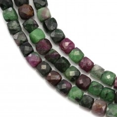 Multicolored tourmaline, in round and flat faceted shape, 4mm x 40cm