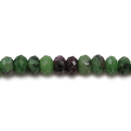 Ruby Zoisite Rondelle Facette 2x4mm x 40cm