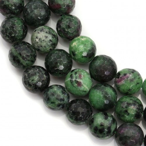 Ruby Zoisite Rond Facette 12mm x 40cm
