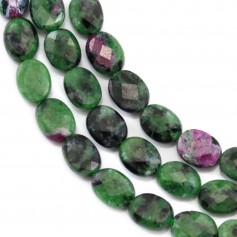 Ruby zoisite, de forme ovale facette, 6x8mm x 39cm