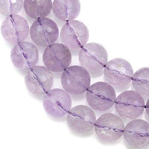 Améthyste Claire Ronde Facette 14mm x 40cm