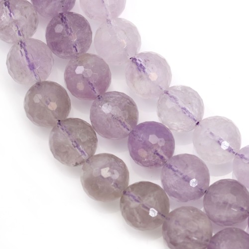Clear Amethyst Faceted Round 14mm x 40cm