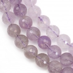 Clear Amethyst Faceted Round 14mm x 40cm