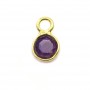 Améthysthe ronde facettée sertie sur argent doré 5mm x 2pcs