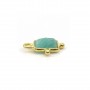 Breloque en Amazonite rectangle sur argent 925 doré à l'or fin 8x12mm x 1pc