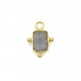 Breloque en Labradorite rectangle sur argent doré 5x7mm x 1pc