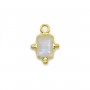 Breloque en Pierre de lune rectangle sur argent doré 5x7mm x 1pc