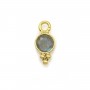 Breloque en Labradorite ronde facettée sur argent doré 5mm x 2pcs