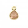 Breloque en Pierre de soleil goutte facettée sur argent doré 7mm x 1pc