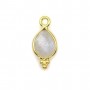 Breloque en Pierre de lune goutte facettée sur argent doré 7x15mm x 1pc
