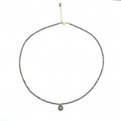 Collier perle de culture grain de riz et Tahiti