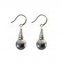 Boucles d'oreilles Argent 925 rhodié & perles de culture de Tahiti x 2pcs
