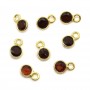 Grenat ronde facettée sertie sur argent doré 5mm x 2pcs