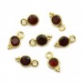 Breloque en Grenat ronde facettée sur argent doré 5mm x 2pcs
