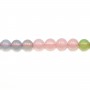 Calcédoine ronde multicolore 10mm x 40cm