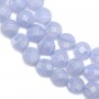 Blue chalcedony faceted rectangle 8.5x6mm x 40cm